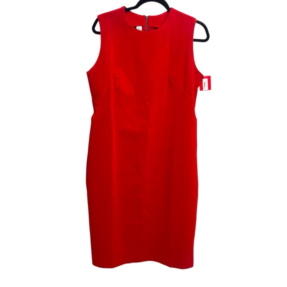 Spanx red midi sleevless dress.